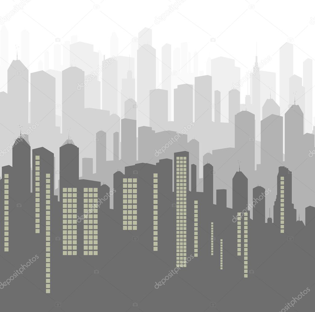 City vector background panorama