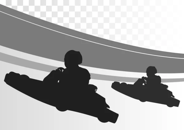 Go cart driver race track landscape background illustration — Stock Vector