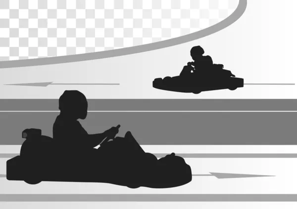 Jít vozík řidič závodní trati krajina pozadí ilustrace — Stockový vektor