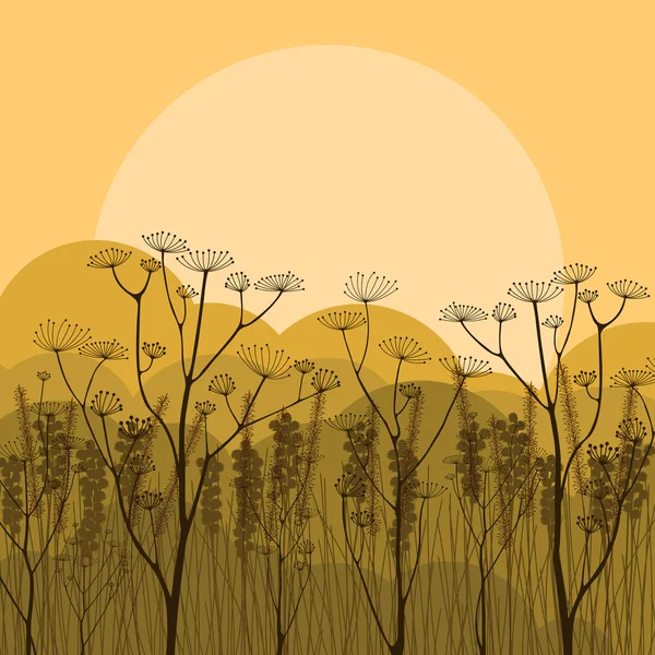 Höstens landsbygd landskap bakgrund illustration — Stock vektor