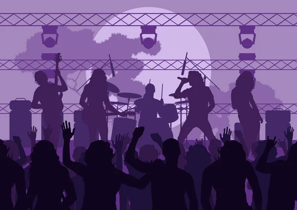 ロック コンサートの風景の背景イラスト — ストックベクタ