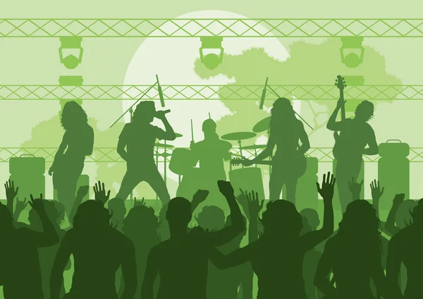 Rock concerto paesaggio sfondo illustrazione — Vettoriale Stock