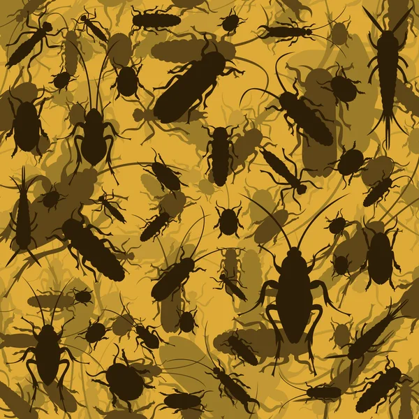 곤충 및 미생물 환경 다채로운 일러스트 배경 — 스톡 벡터