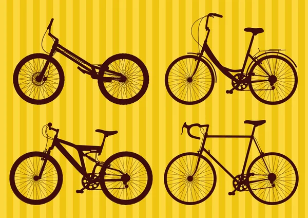 Colección de ilustración de bicicleta — Vector de stock