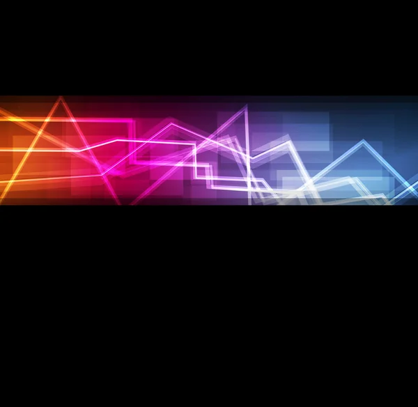 Neon absztrakt vonalak design a sötét háttér vector plakát — Stock Vector