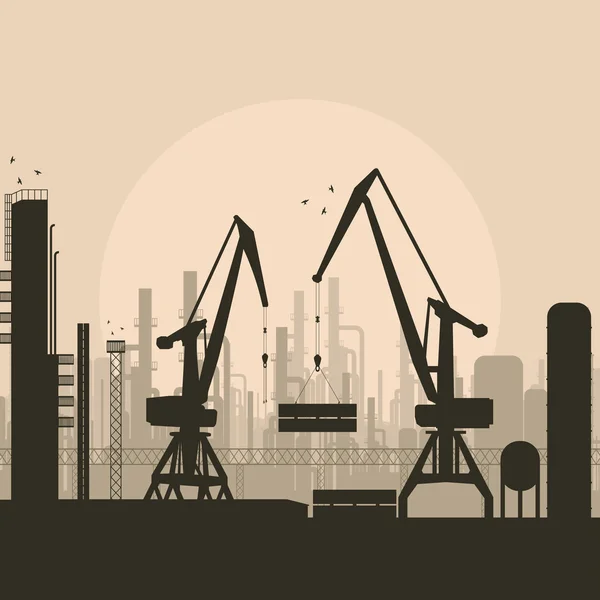 産業工場の風景の背景イラスト — ストックベクタ