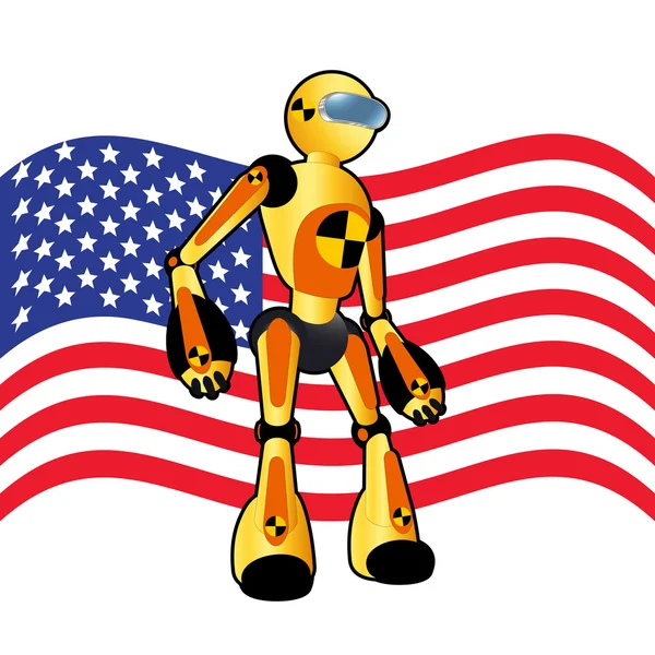 Amerikansk test forskning robot bakgrund illustration — Stock vektor