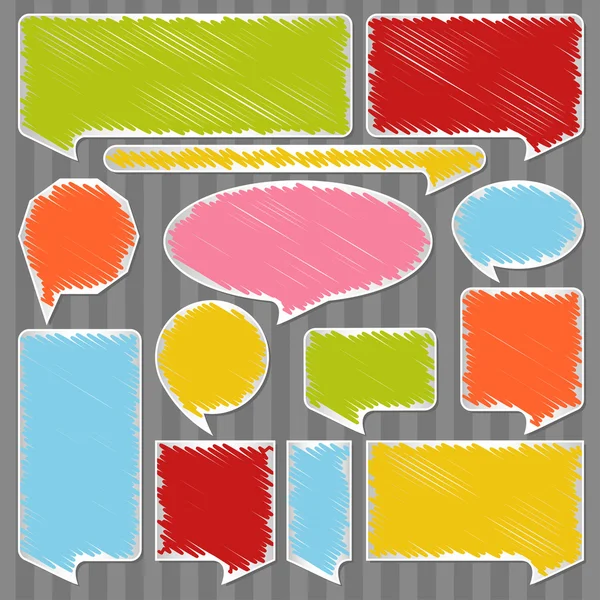 Bulles de parole colorées et ballons vecteur illustration — Image vectorielle
