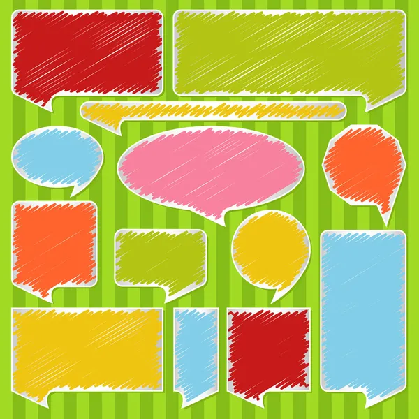 Kleurrijke spraak bubbels en ballonnen illustratie vector — Stockvector