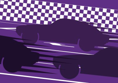 Sport cars in race track background illustration vector clipart