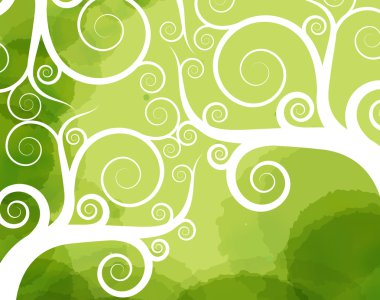 Abstract tree swirl vector background for poster clipart