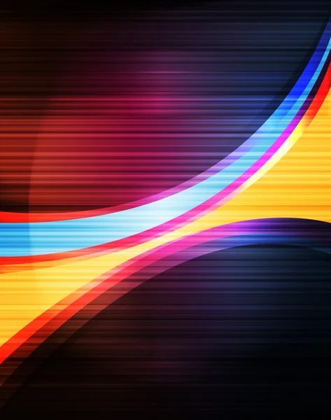 Ontwerp van neon abstracte lijnen op donkere achtergrond vector — Stockvector