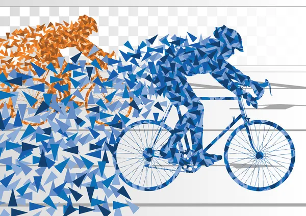 Silueta de bicicleta ciclista de carretera deportiva en el fondo urbano de la ciudad Vectores de stock libres de derechos