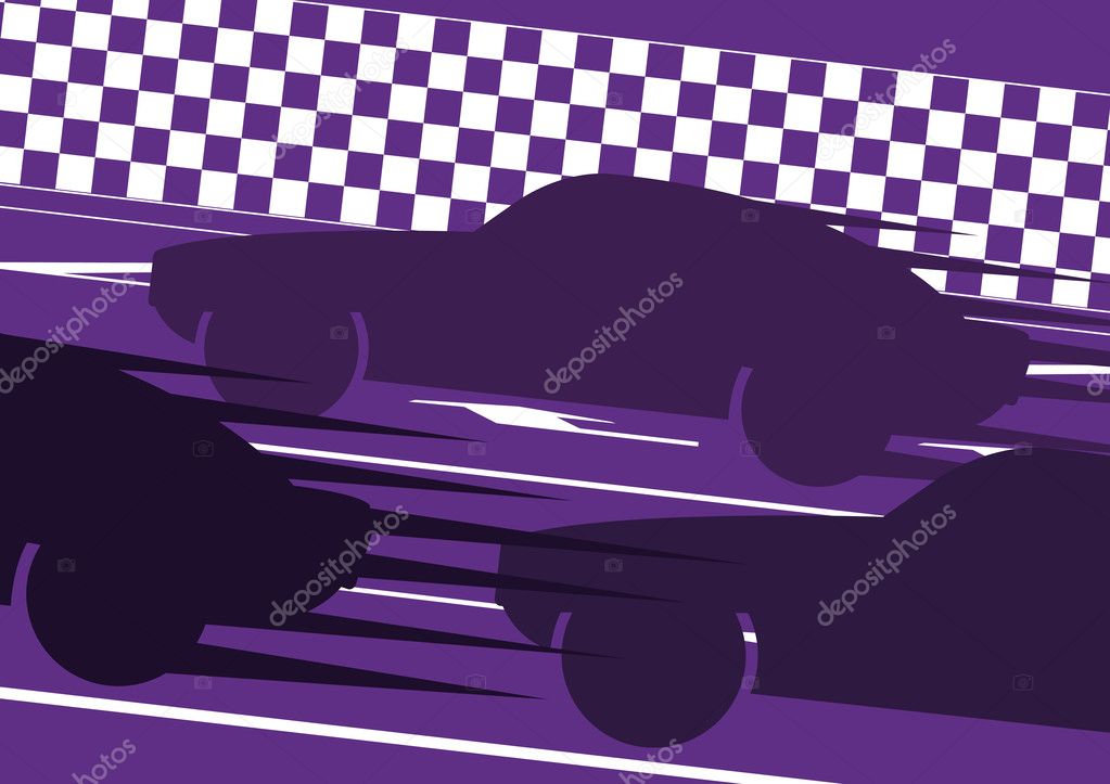 Sport cars in race track background illustration vector