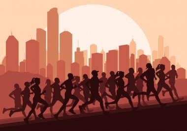 maraton koşucular vektör arka plan
