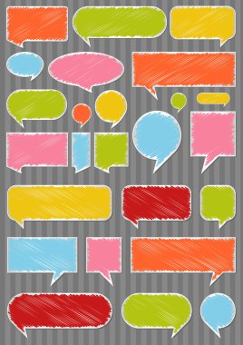 Colorful speech bubbles and balloons illustration collection background vec clipart