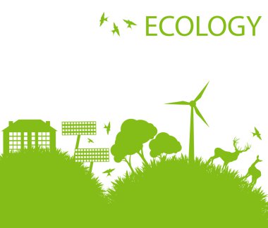 Ecology city and elements background vector concept clipart