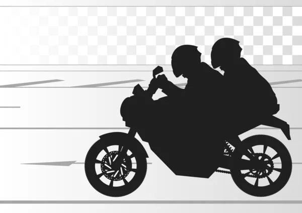 Sport motorbike riders silhouettes background — Stockvector