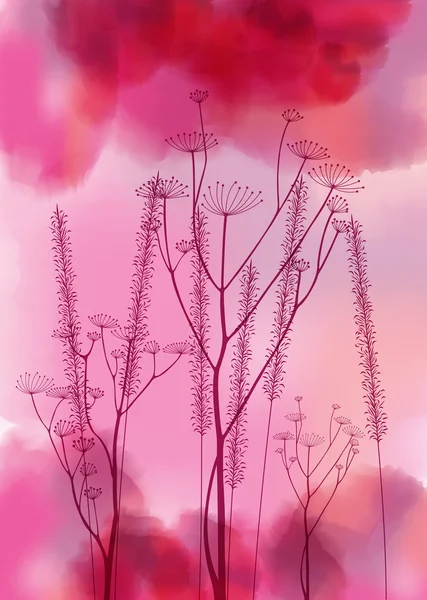 Abstracte aquarel vector met vintage bloemen — Stockvector