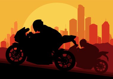 gökdelen şehir manzara siluet spor motosiklet riders motosiklet