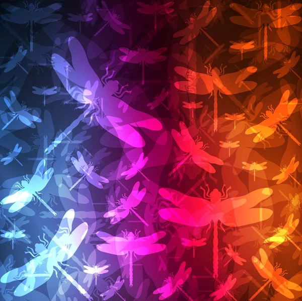 Abstrakter Hintergrund mit Neoneffekten und bunten Lichtern — Stockvektor