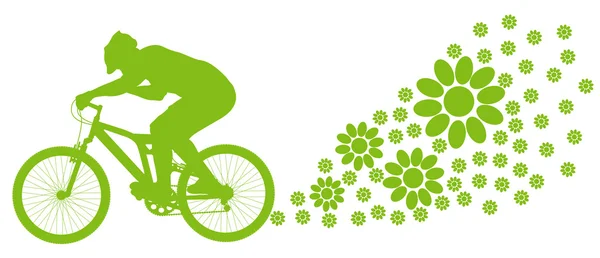 Ökologie Fahrrad fahren Vektor Hintergrundkonzept — Stockvektor