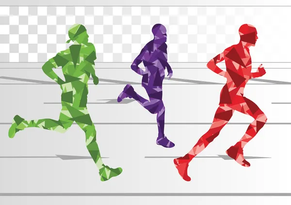 Maratonce v krajině barevný duhový pozadí obrázku — Stockový vektor