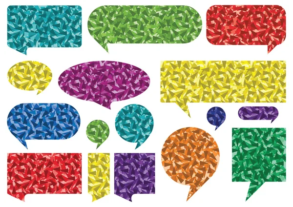 Burbujas de habla de colores y globos colección ilustración fondo vec — Archivo Imágenes Vectoriales