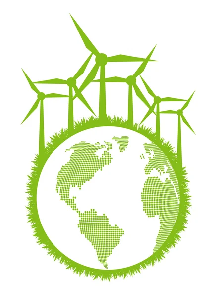 Ekolojik gezegenin yeşil enerji kavramı vektör arka plan — Stok Vektör