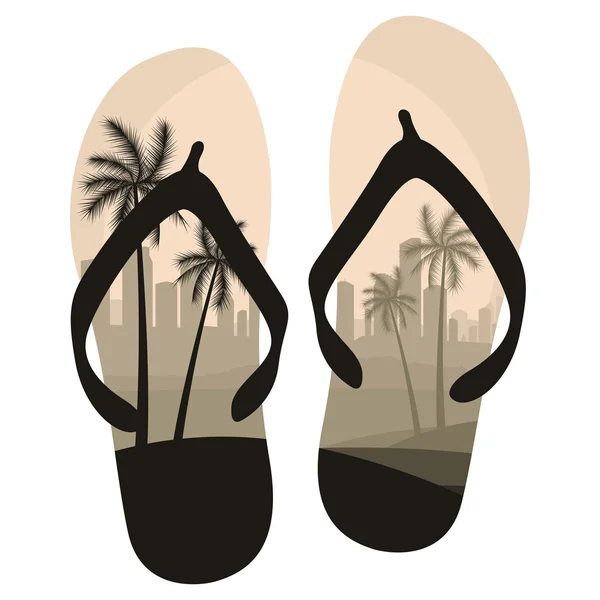 Chaussures de plage isolées sur blanc — Image vectorielle