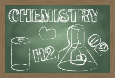 Chemistry blackboard vector background clipart