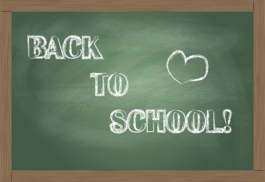 I love School time written on blackboard vector clipart