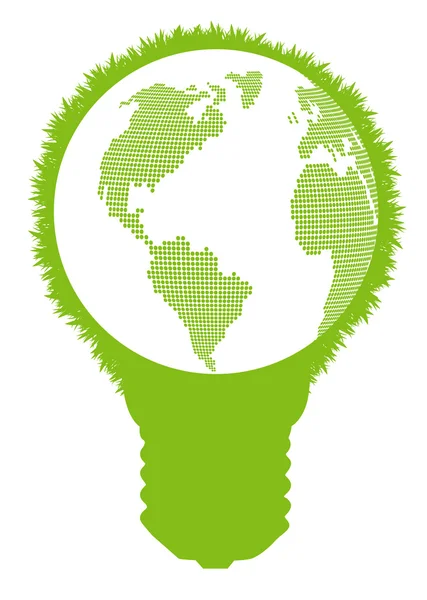 生態と環境概念グローブ電球のベクトルの背景 — ストックベクタ