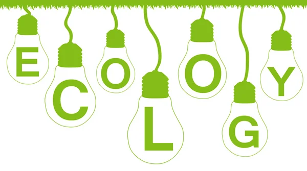Ecology made of ECO light bulbs vector background — Stock Vector