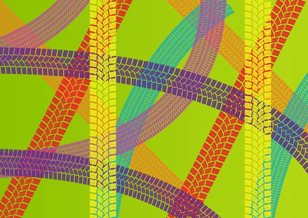 Letní pneumatika sleduje barevný vzor obrázku kolekce pozadí vektor — Stockový vektor