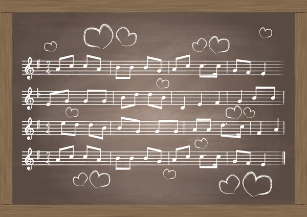 Kara tahta müzik notaları ile. vektör çizim için poster — Stok Vektör