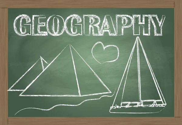 Geografi på klassrummet blackboard vektor bakgrund — Stock vektor