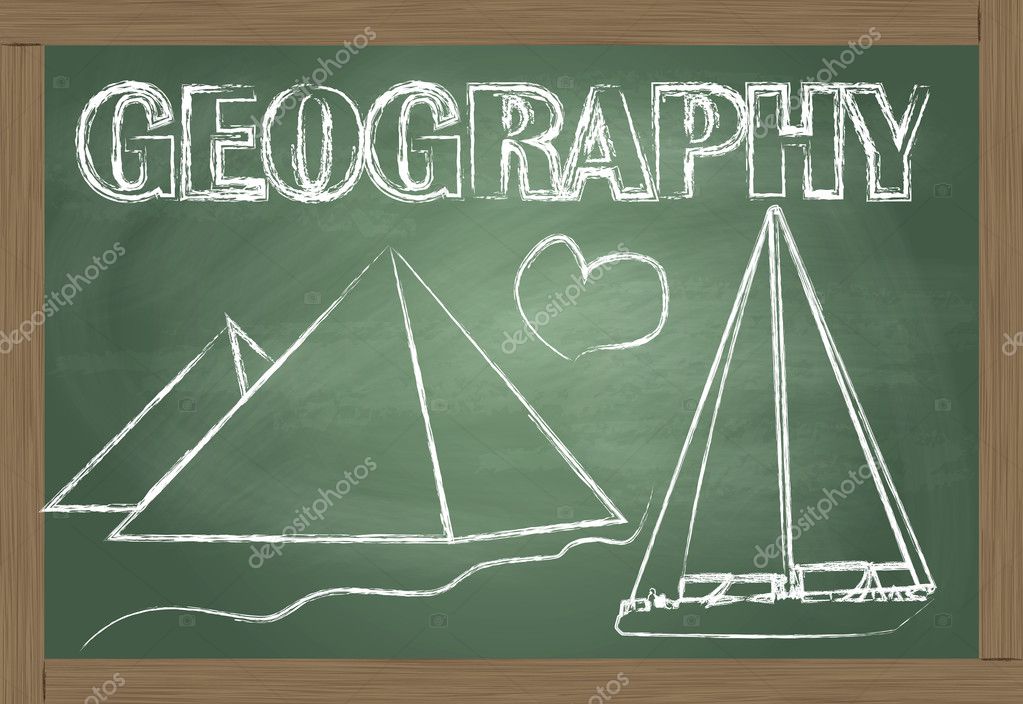 Geography on the classroom blackboard vector background Stock Vector Image  by ©k3studija #9708002