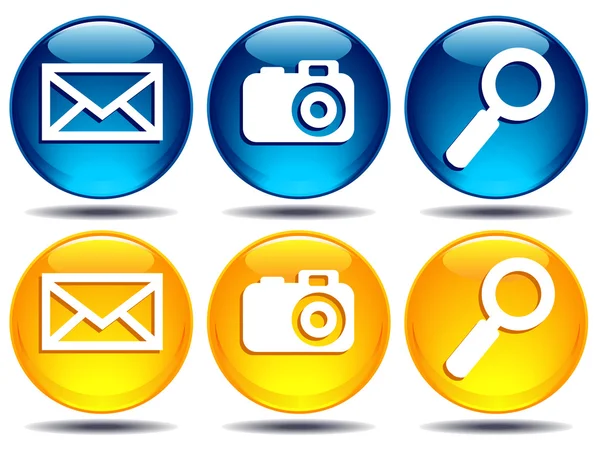 Search, picture, email icons — Stock Vector