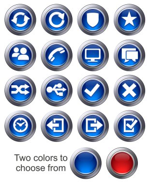 Website icons Set Two - 2 colours to choose from in the eps file clipart