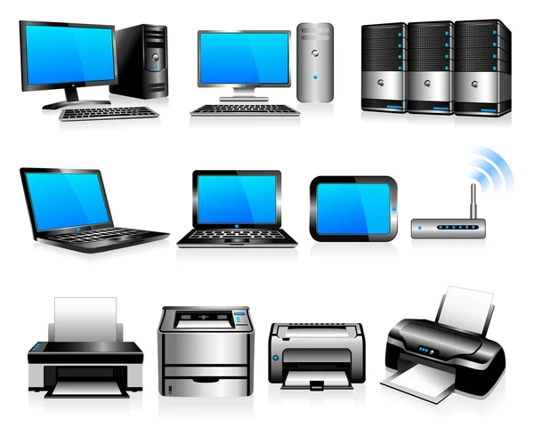 Computers Printers Technology — Stock Vector