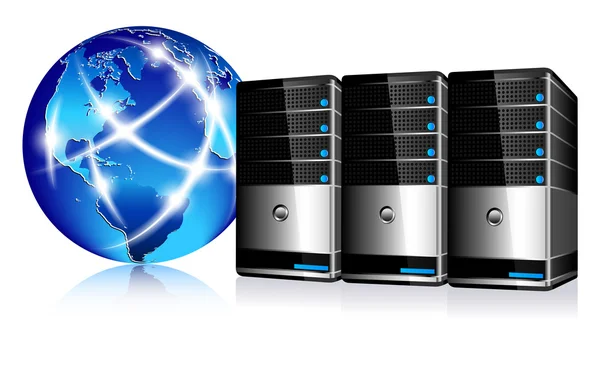 Stock vector Servers and communication Internet World