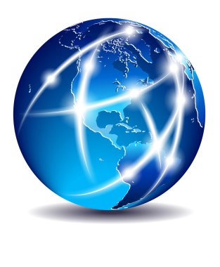 iletişim dünya, küresel ticaret - Amerika'ya - eps 10