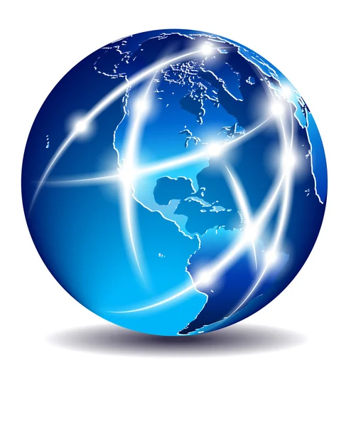 Mededeling van de wereld, wereldwijde handel - Amerika - eps 10 — Stockvector