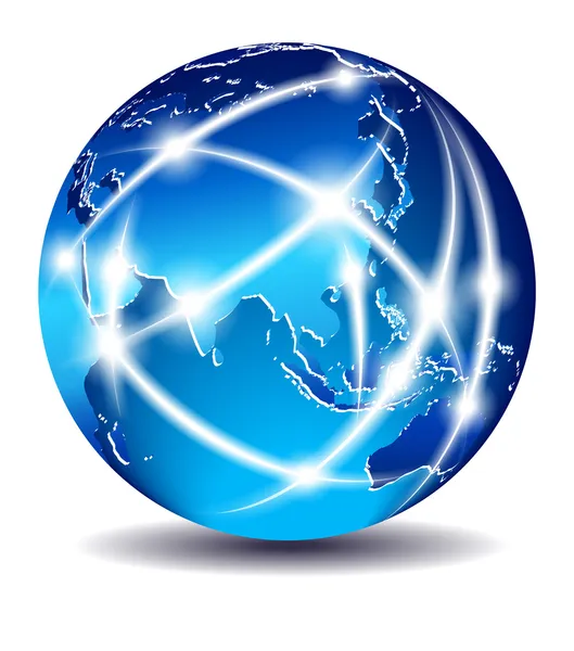 Mundo de la Comunicación, Comercio Global - China, Extremo Oriente - EPS 10 — Vector de stock