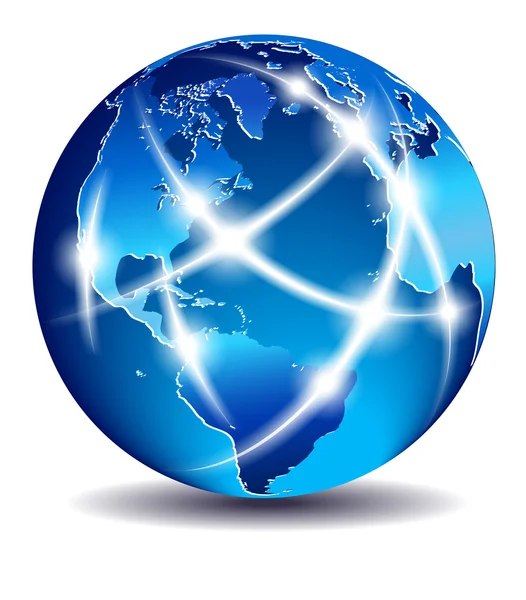 Mundo da Comunicação, Comércio Global - América e Europa — Vetor de Stock