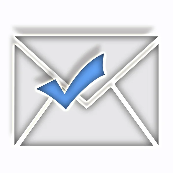 Envelope check symbol — Stock Photo, Image