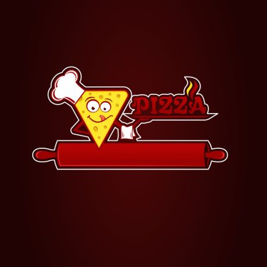 Hunk of pizza, vector illustration clipart