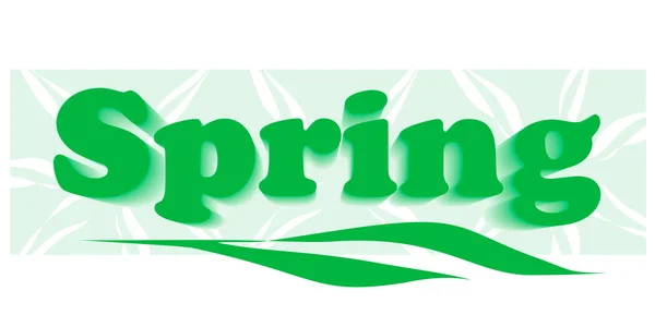 Palavra verde "primavera " — Fotografia de Stock
