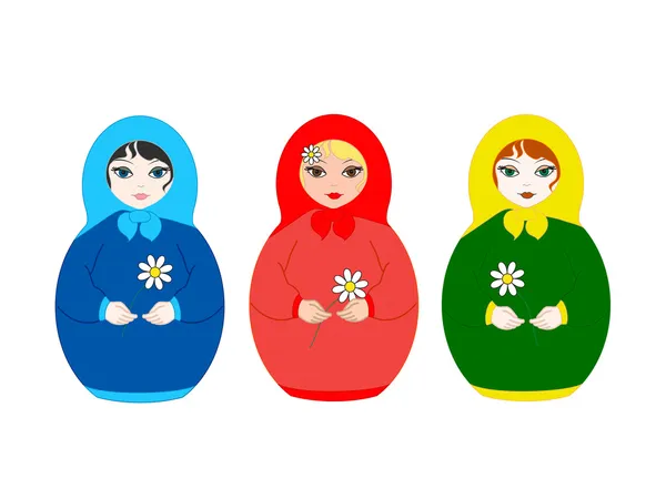 Three dolls Matryoshka — Stock Photo, Image